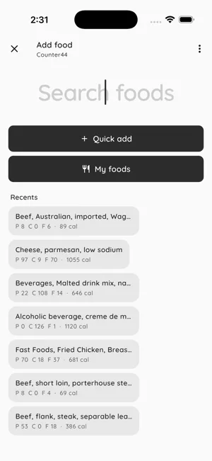 Counter44 — Food search